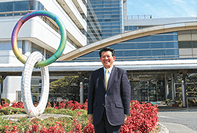 高砂市民病院前にて